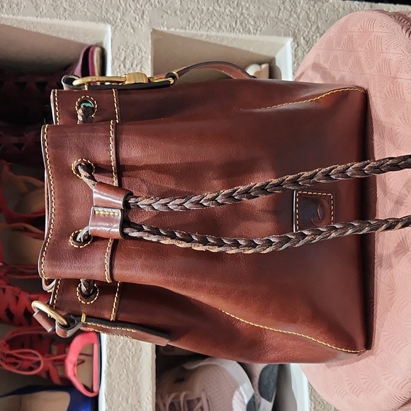 Small Hattie Florentine Drawstring Shoulder Crossbody by Dooney and Bourke - Picture 1 of 3